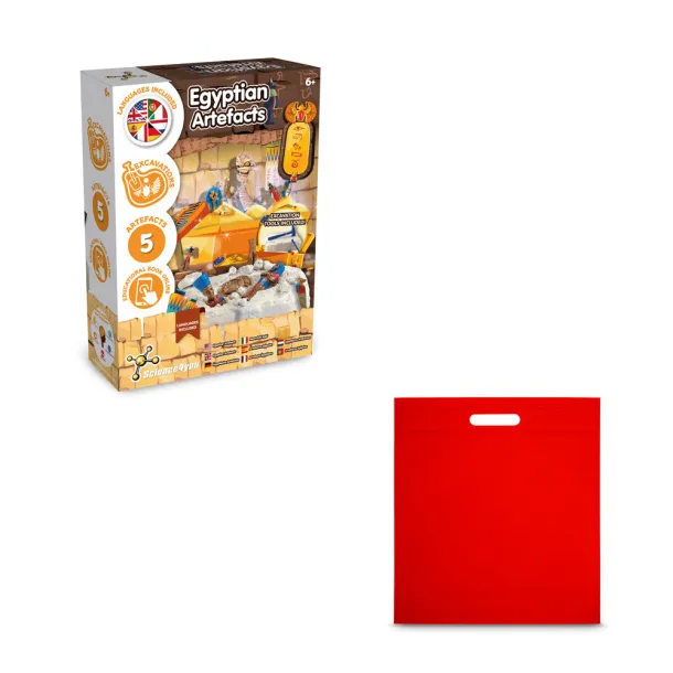 Ancient Egypt Excavation Kit IV Educational game supplied with a non-woven gift bag (80 g/m²) Red