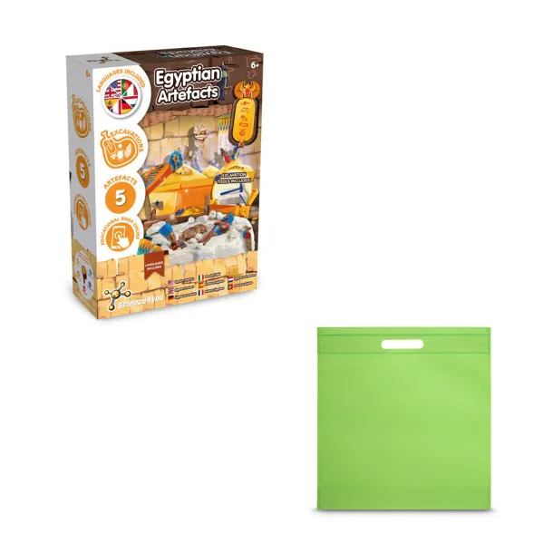 Ancient Egypt Excavation Kit IV Educational game supplied with a non-woven gift bag (80 g/m²) Light green