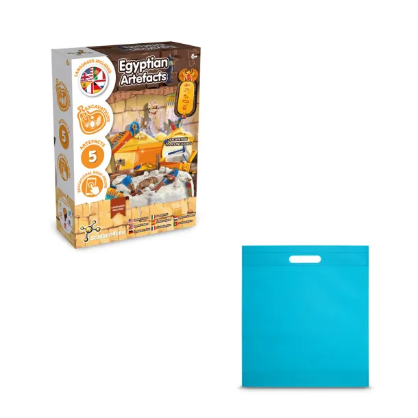 Ancient Egypt Excavation Kit IV Educational game supplied with a non-woven gift bag (80 g/m²) Light blue