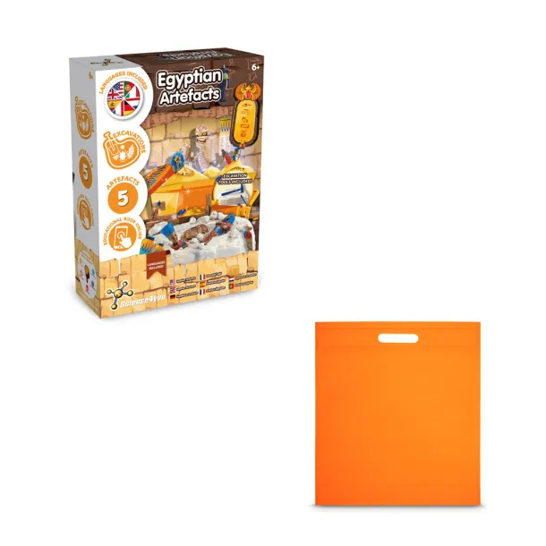 Ancient Egypt Excavation Kit IV Educational game supplied with a non-woven gift bag (80 g/m²) Orange