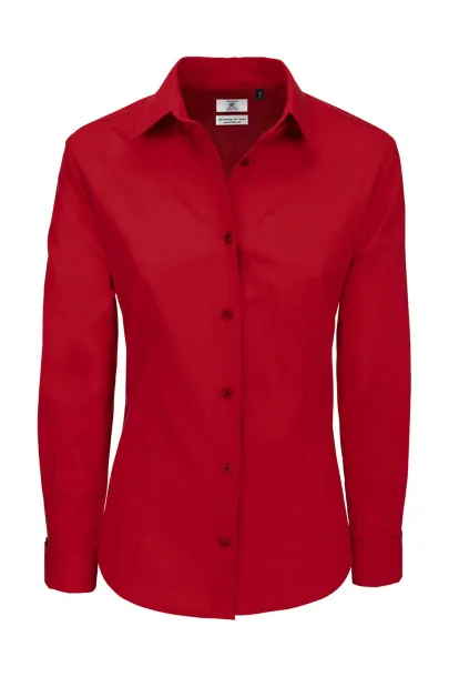  Heritage LSL/women Poplin Shirt - B&C Deep Red