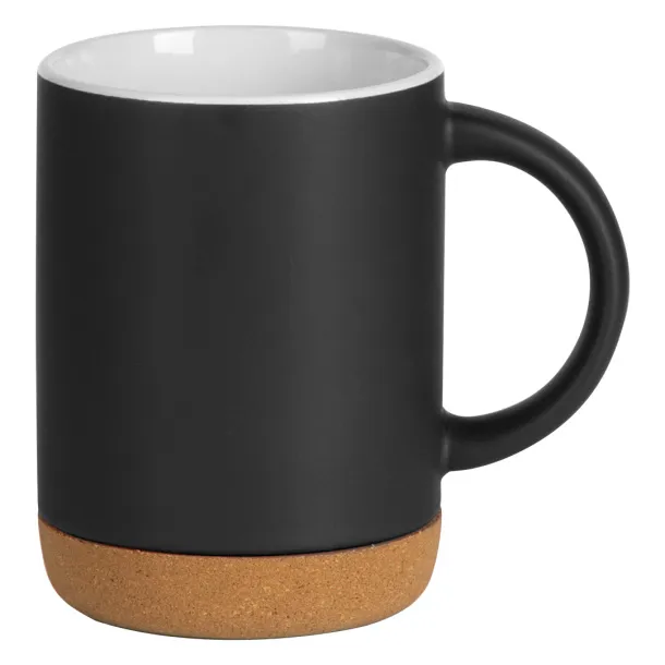 ALMA Stoneware mug with cork bottom, 280 ml - CASTELLI Black