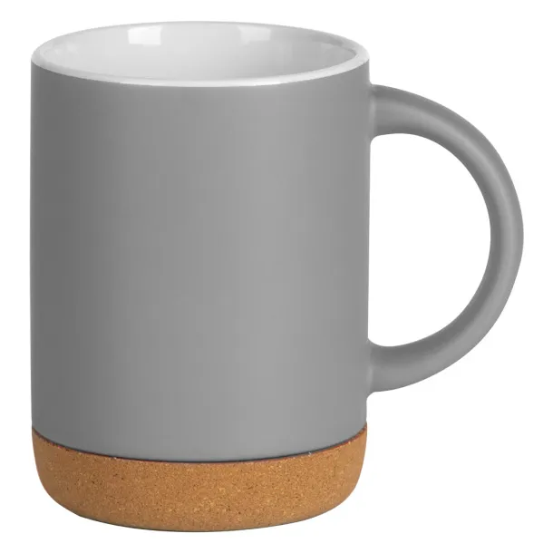 ALMA Stoneware mug with cork bottom, 280 ml - CASTELLI Dark gray