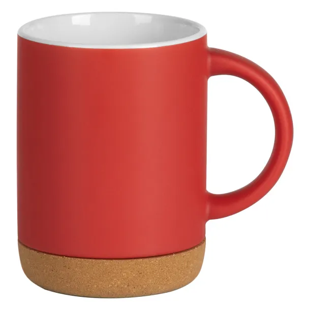 ALMA Stoneware mug with cork bottom, 280 ml - CASTELLI Red