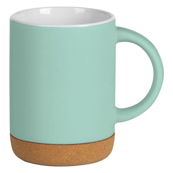 ALMA Stoneware mug with cork bottom, 280 ml - CASTELLI Mint