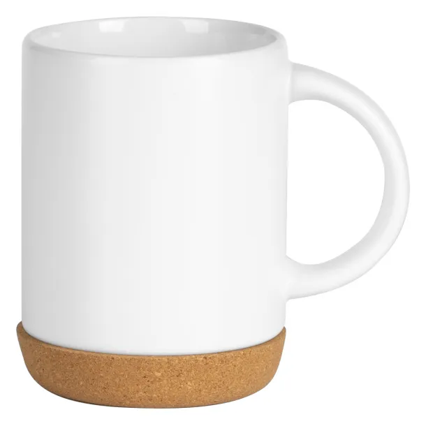 ALMA Stoneware mug with cork bottom, 280 ml - CASTELLI White