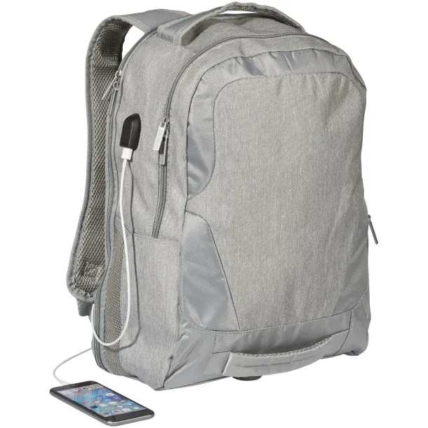 Overland 17" TSA laptop backpack - Avenue Heather grey