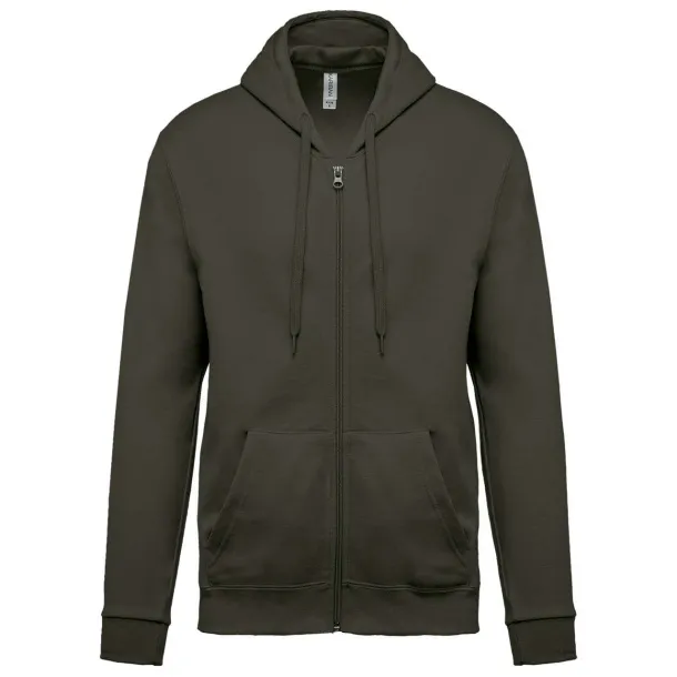  FULL ZIP HOODED SWEATSHIRT - Kariban Tamno Kahki