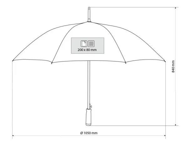 ROSSI umbrella with automatic opening black - CASTELLI Black