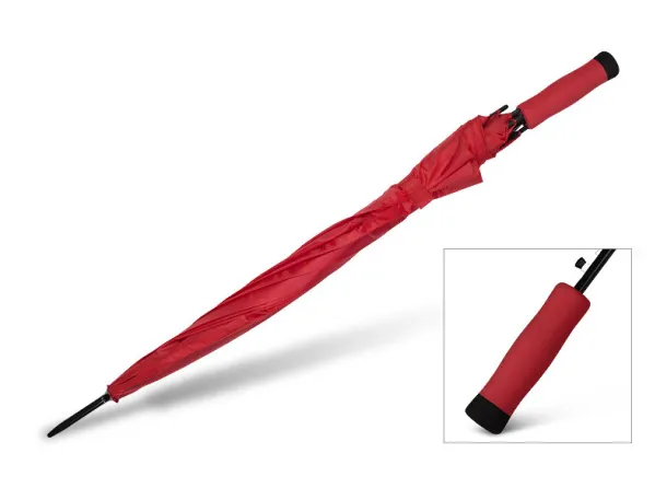 ROSSI umbrella with automatic opening black - CASTELLI Red