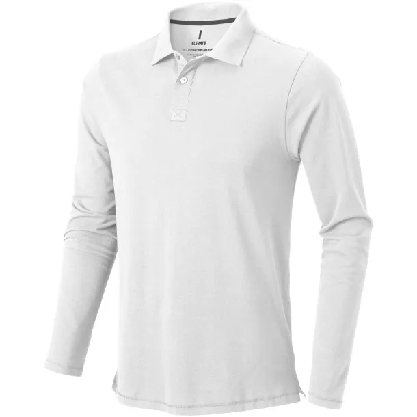 Oakville muška polo majica dugih rukava, 180 g/m2 - Elevate Life Bijela