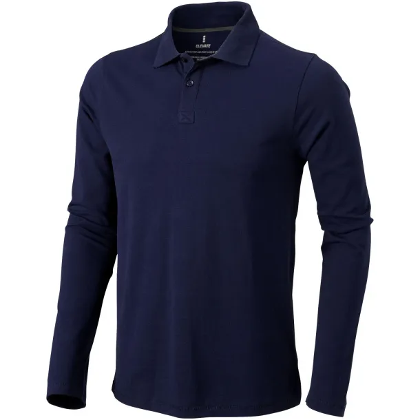 Oakville muška polo majica dugih rukava, 180 g/m2 - Elevate Life Mornarsko plava