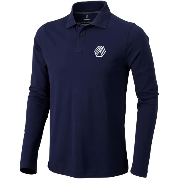 Oakville muška polo majica dugih rukava, 180 g/m2 - Elevate Life Mornarsko plava