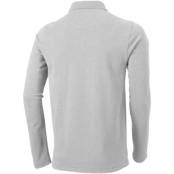 Oakville long sleeve men's polo - Elevate Life Grey Melange