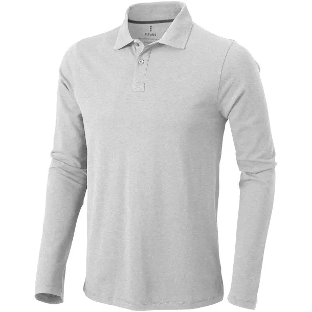 Oakville long sleeve men's polo - Elevate Life Grey Melange