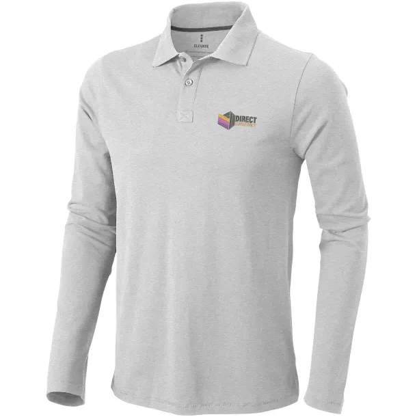 Oakville long sleeve men's polo - Elevate Life Grey Melange