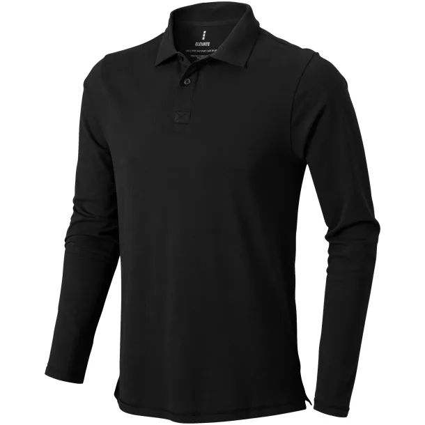 Oakville muška polo majica dugih rukava, 180 g/m2 - Elevate Life Crna