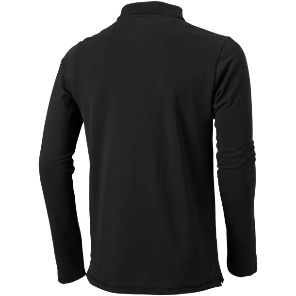 Oakville long sleeve men's polo - Elevate Life Solid black