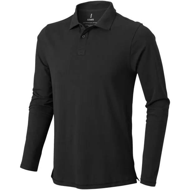 Oakville long sleeve men's polo - Elevate Life Anthracite