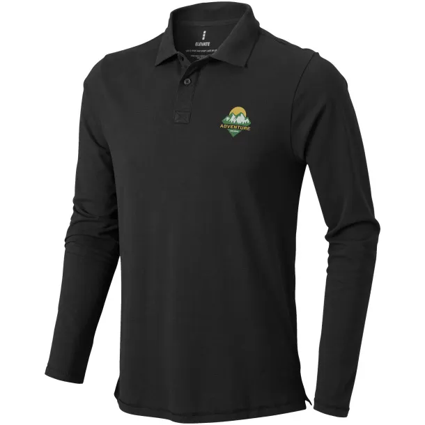 Oakville long sleeve men's polo - Elevate Life Anthracite