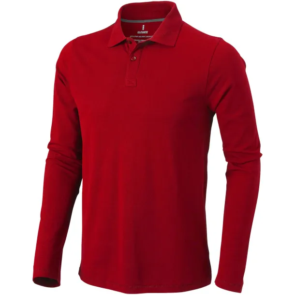 Oakville long sleeve men's polo - Elevate Life Red