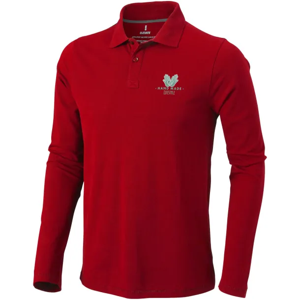 Oakville long sleeve men's polo - Elevate Life Red