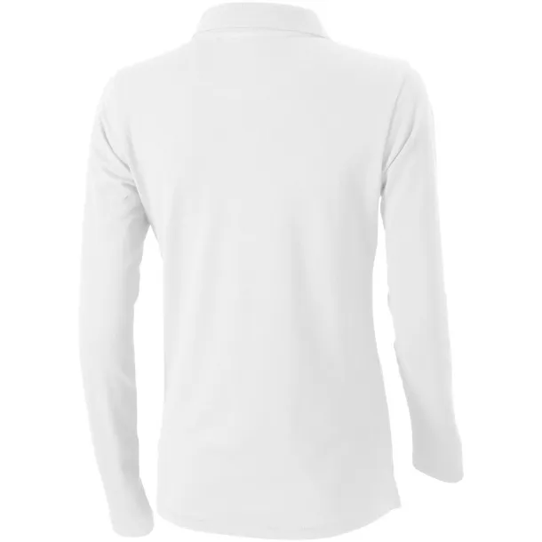 Oakville long sleeve women's polo - Elevate Life White