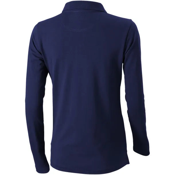 Oakville long sleeve women's polo - Elevate Life Navy Blue