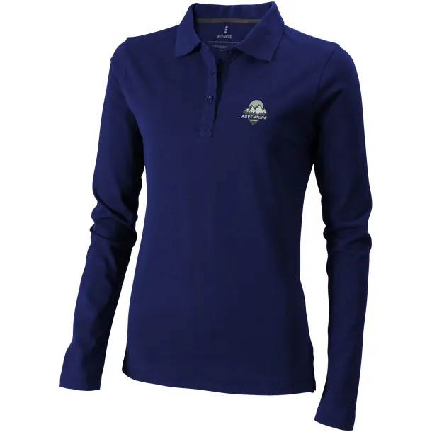 Oakville ženska polo majica dugih rukava, 180 g/m2 - Elevate Life Mornarsko plava