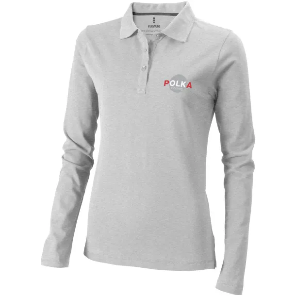 Oakville ženska polo majica dugih rukava, 180 g/m2 - Elevate Life Siva