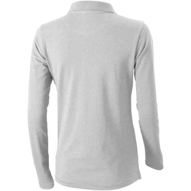 Oakville long sleeve women's polo - Elevate Life Grey Melange