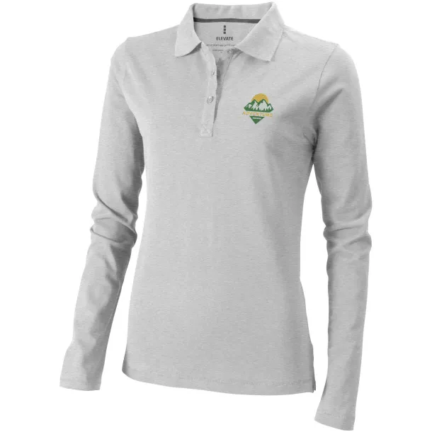 Oakville ženska polo majica dugih rukava, 180 g/m2 - Elevate Life Siva