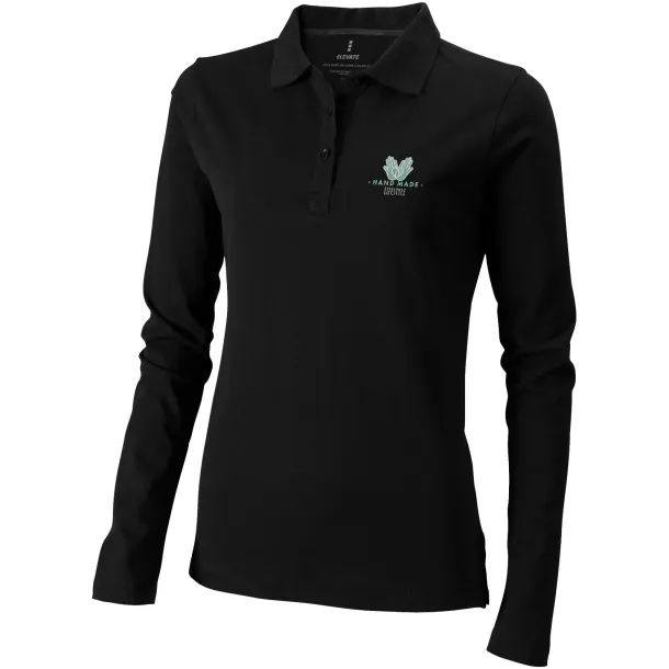 Oakville ženska polo majica dugih rukava, 180 g/m2 - Elevate Life Crna