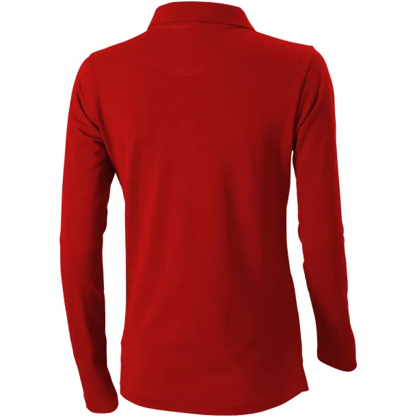 Oakville long sleeve women's polo - Elevate Life Red