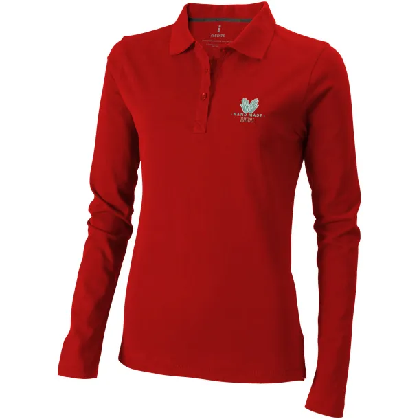 Oakville ženska polo majica dugih rukava, 180 g/m2 - Elevate Life Crvena