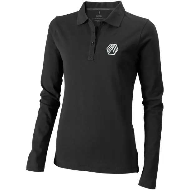 Oakville long sleeve women's polo - Elevate Life Anthracite