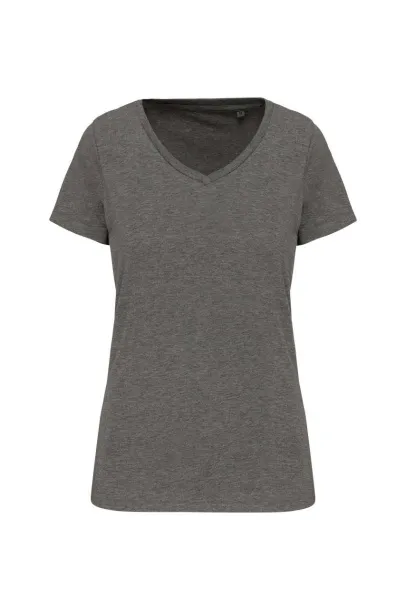  LADIES' SUPIMA® V-NECK SHORT SLEEVE T-SHIRT - Kariban Grey Heather