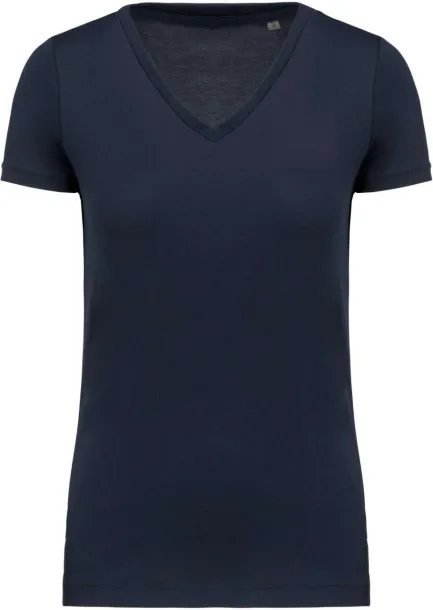  LADIES' SUPIMA® V-NECK SHORT SLEEVE T-SHIRT - Kariban Navy