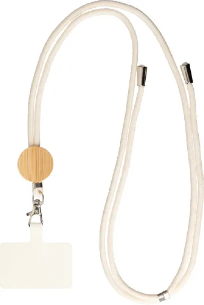 Lucia Cotton drawstring phone lanyard sand