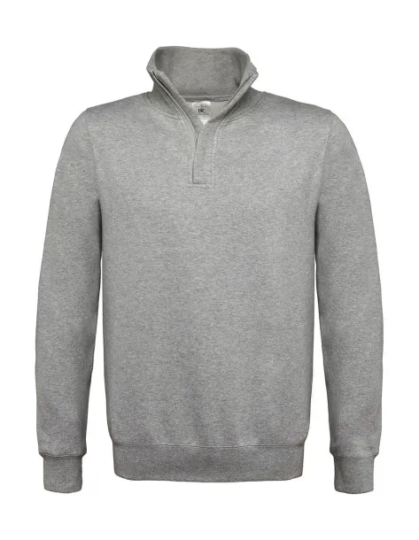  ID.004 Cotton Rich 1/4 Zip Sweat - B&C Heather Grey