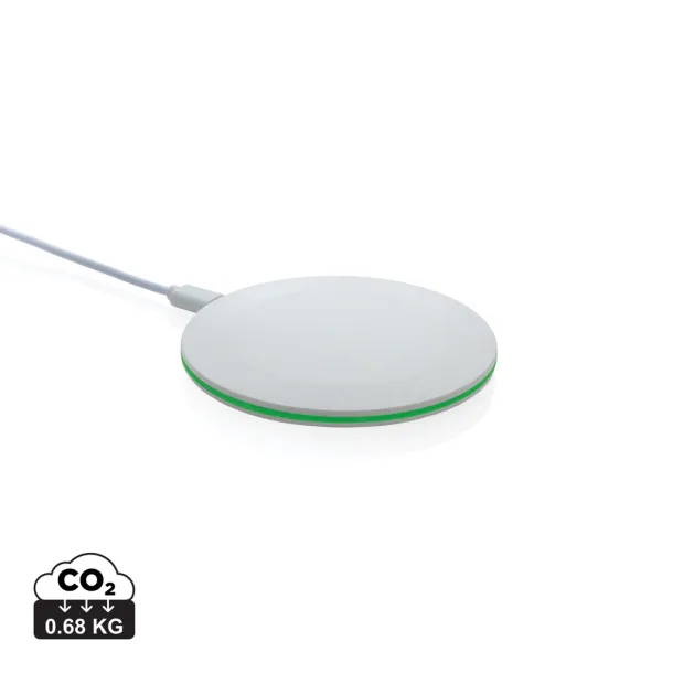  RCS recycled plastic 15W Wireless fast charger - XD Collection White 