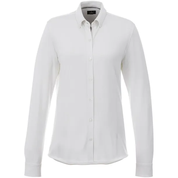 Bigelow long sleeve women's pique shirt - Elevate Life White