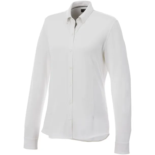 Bigelow long sleeve women's pique shirt - Elevate Life White