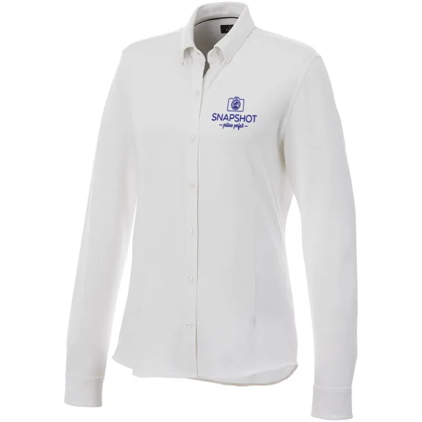 Bigelow long sleeve women's pique shirt - Elevate Life White