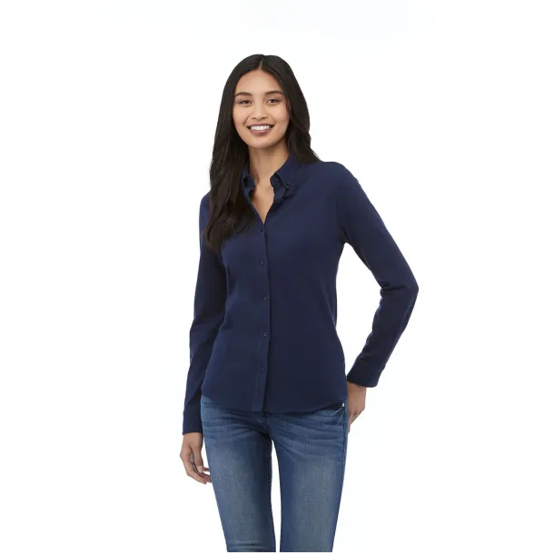 Bigelow long sleeve women's pique shirt - Elevate Life Navy Blue