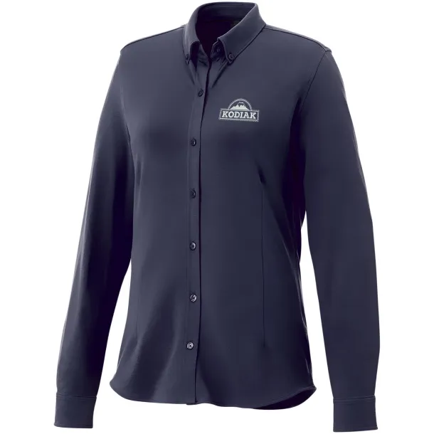 Bigelow long sleeve women's pique shirt - Elevate Life Navy Blue