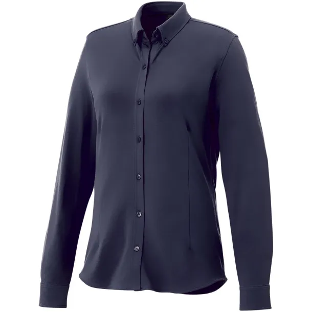 Bigelow long sleeve women's pique shirt - Elevate Life Navy Blue