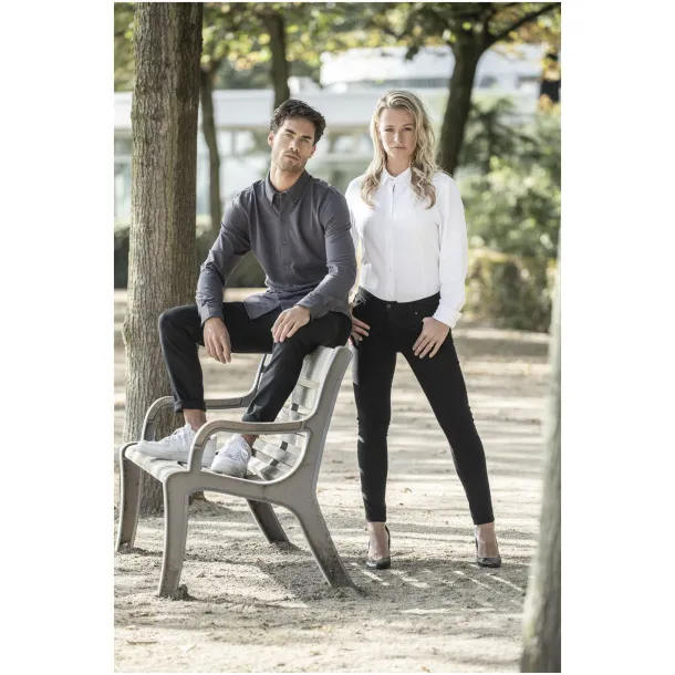 Bigelow long sleeve women's pique shirt - Elevate Life Navy Blue