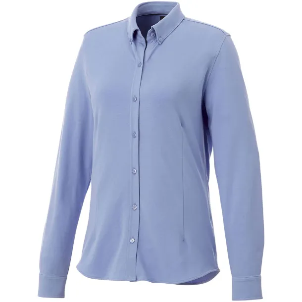 Bigelow long sleeve women's pique shirt - Elevate Life Light blue
