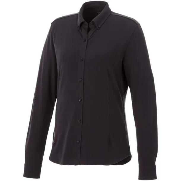 Bigelow long sleeve women's pique shirt - Elevate Life Storm grey